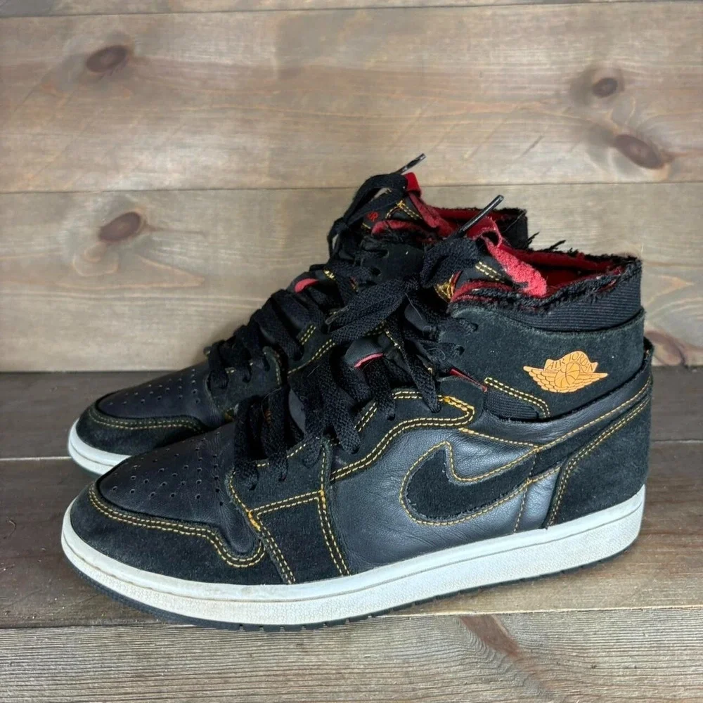 nike jordan 1 high mens size 8.5 shoes black zoom basketball sneakers